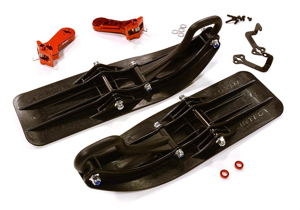 C28551RED Front Sled Ski Attachment Set for Traxxas 1/7 Unlimited Desert Racer (for RWD) - Image 1