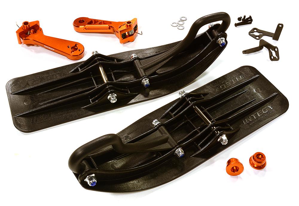 C28553ORANGE Front Sled Ski Attachment Set for Traxxas 1/10 E-Revo 2.0 (for RWD Operation) - Image 1