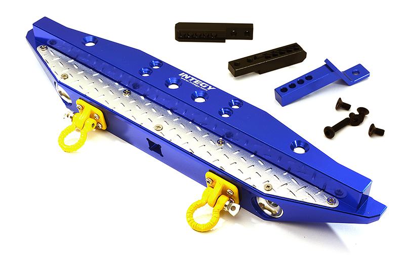 C28579BLUE Realistic Rear Alloy Bumper for Traxxas TRX-4 w/ 43mm Mount - Blue - Image 1