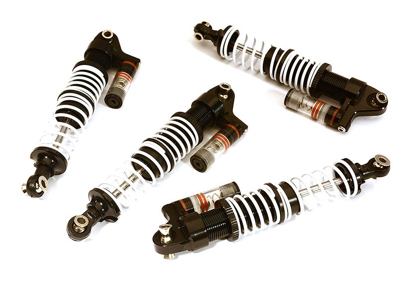 C28580BLACK Adjustable Rebound Piggyback Shock (4) for Traxxas TRX-4 Scale & Trail Crawler - Image 1