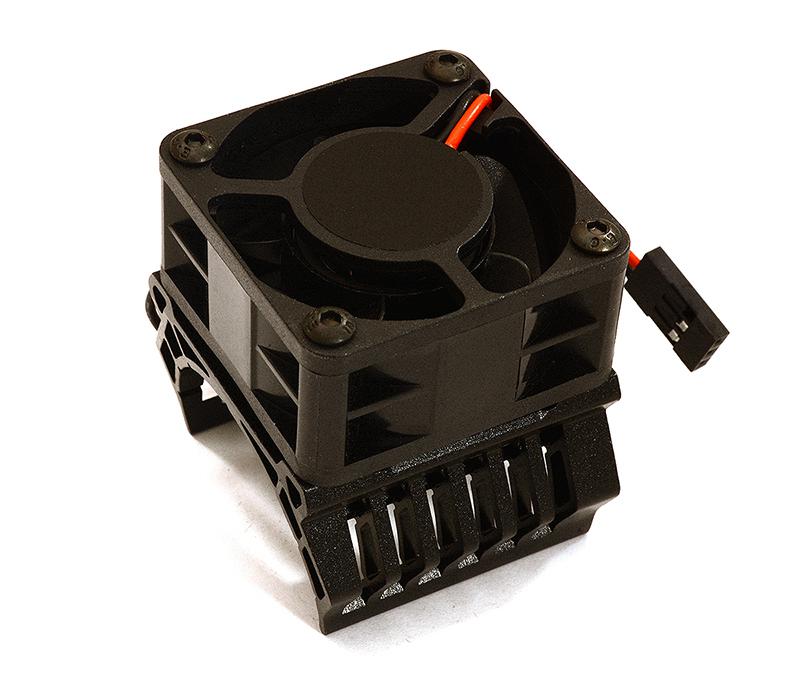 C28597BLACK 36mm Motor Heatsink+40x40mm Cooling Fan 16k rpm for Most 1/10 On-Road & Off-Road - Image 1