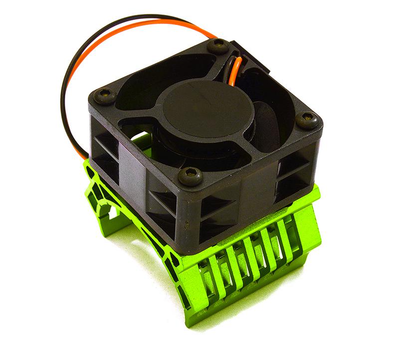 C28597DARKGREEN 36mm Motor Heatsink+40x40mm Cooling Fan 16k rpm for Most 1/10 On-Road & Off-Road - Image 1