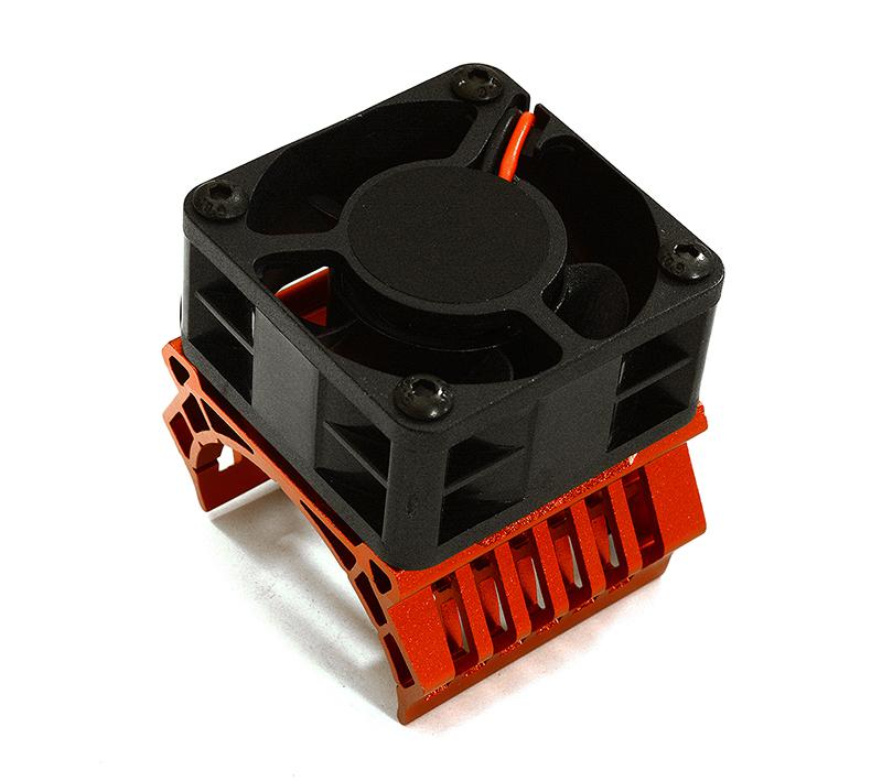 C28597RED 36mm Motor Heatsink+40x40mm Cooling Fan 16k rpm for Most 1/10 On-Road & Off-Road - Image 1
