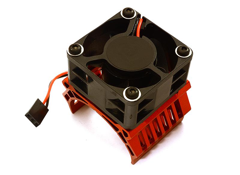 C28603RED 42mm Motor Heatsink+40x40mm Cooling Fan 16k rpm for 1/10 Summit & E-Revo - Image 1