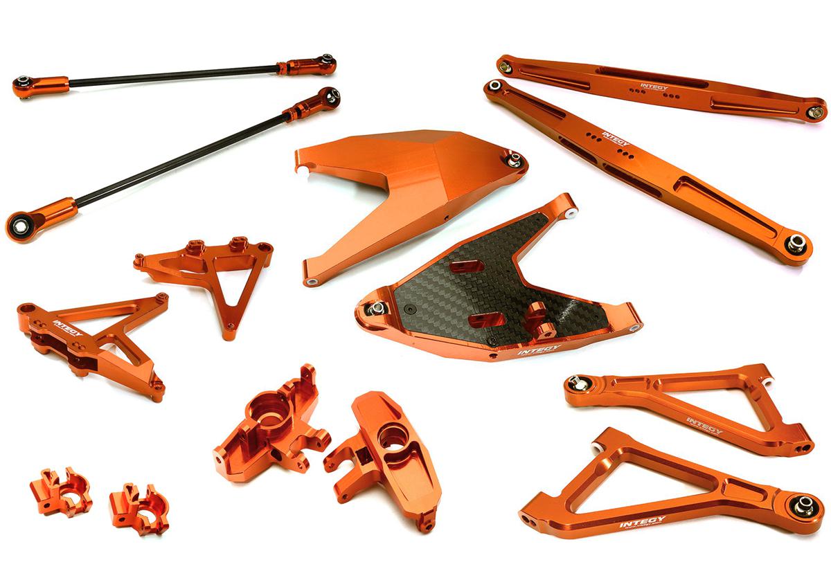 C28629ORANGE Billet Machined Alloy Suspension Kit for Traxxas 1/7 Unlimited Desert Racer - Image 1