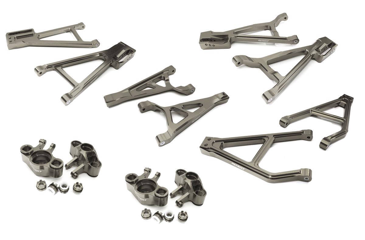 C28686GREY Billet Machined Suspension Conversion Kit for Traxxas 1/10 E-Revo 2.0 - Image 1