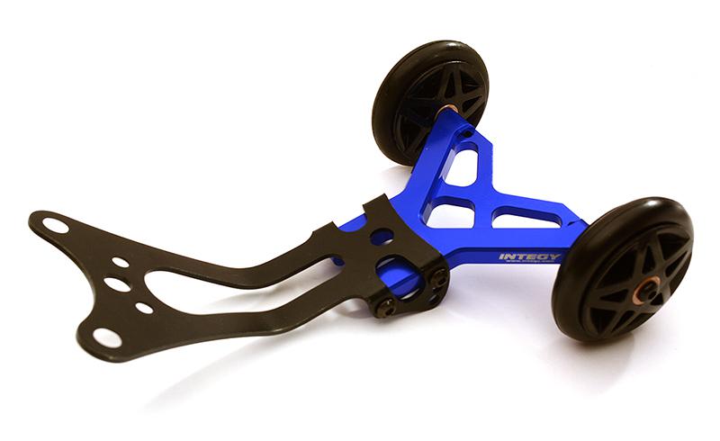 C28692BLUE Billet Machined Blue Wheelie Bar Upgrade for Traxxas 1/10 Stampede 2WD - Image 1