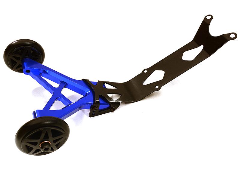 C28695BLUE Blue Billet Machined Wheelie Bar for Traxxas E-Revo 2.0 (1/10 Scale) - Image 1