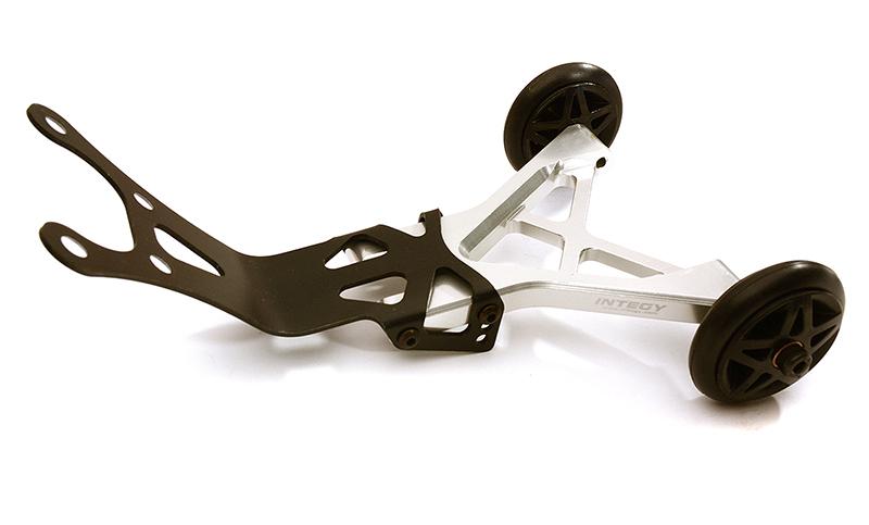 C28696SILVER Billet Machined Wheelie Bar for HPI Savage XL & X 4.6 RTR - Image 1