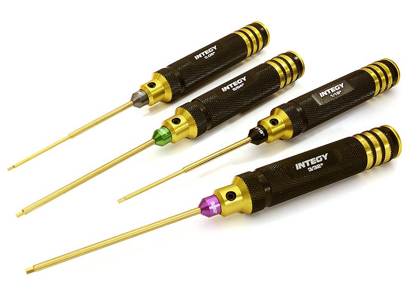 C28719 Precision Tool Allen Hex (4) Wrench Set 0.05 1/16 5/64 3/32 with Ti-Nitride Tips - Image 1