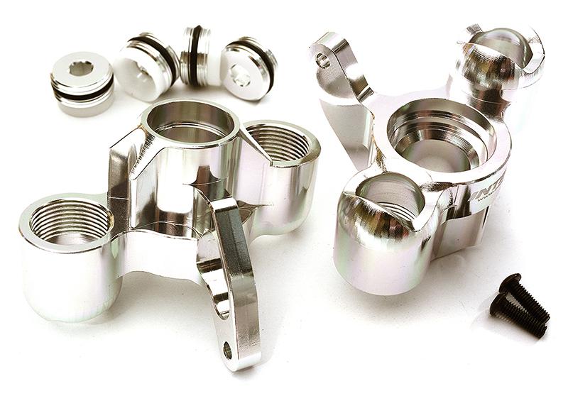 C28734SILVER Billet Machined Steering Knuckles for Arrma 1/8 Kraton 6S BLX AR330505 - Image 1