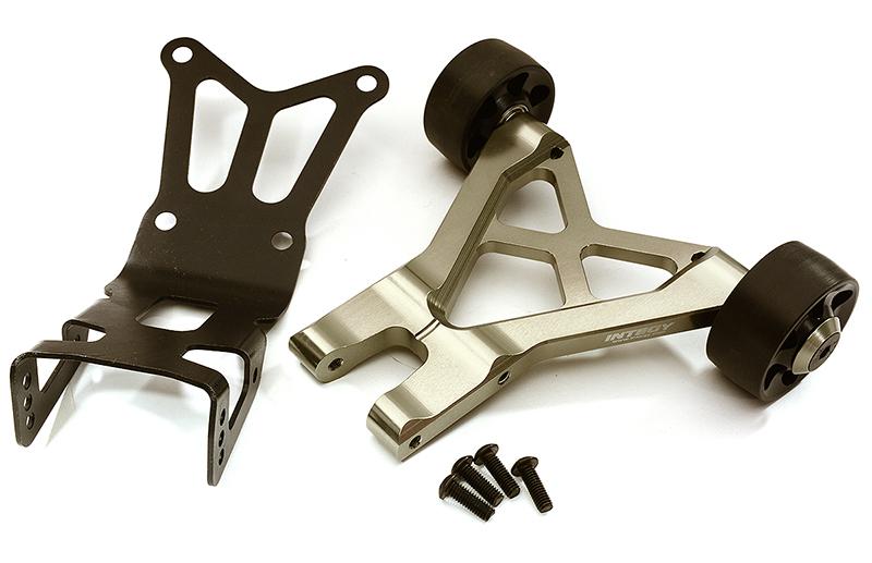 C28755GREY Grey Billet Machined Wheelie Bar for Losi 1/5 Desert Buggy XL-E Upgrade - Image 1