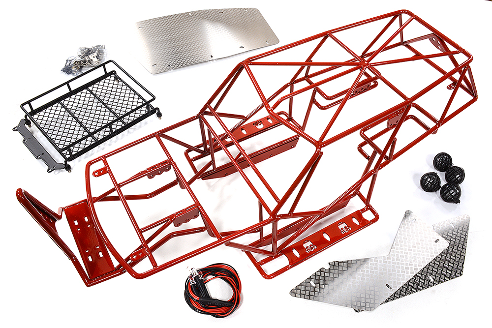 C28777RED Realistic Scale Roll Cage for 1/10 Axial Wraith 2.2 All Terrain Rock Racer - Image 1