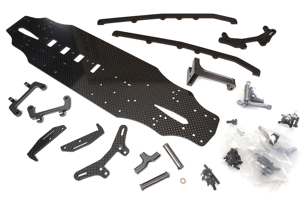 C28785BLACK Carbon Fiber Chassis Conversion Kit for Tamiya 1/10 TA07 - Image 1