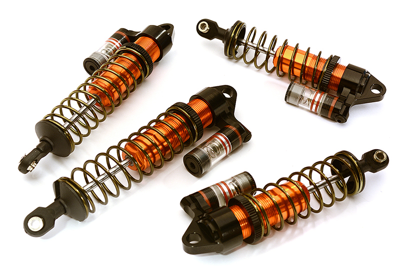 C28800ORANGE Piggyback Shock Set (4) for Traxxas 1/10 Stampede 4X4 & Rustler 4X4 3765 3766 - Image 1