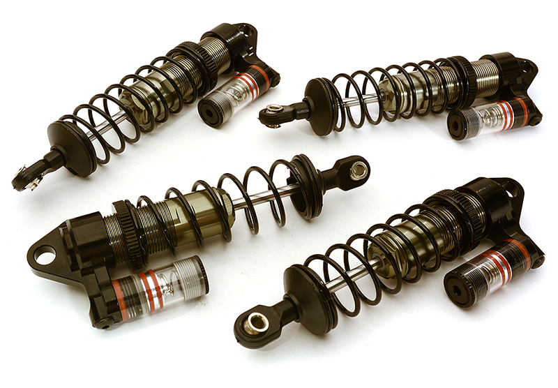 C28801GREY Billet Machined Piggyback Shock Set (4) for Traxxas 1/10 Bandit 2WD - Image 1