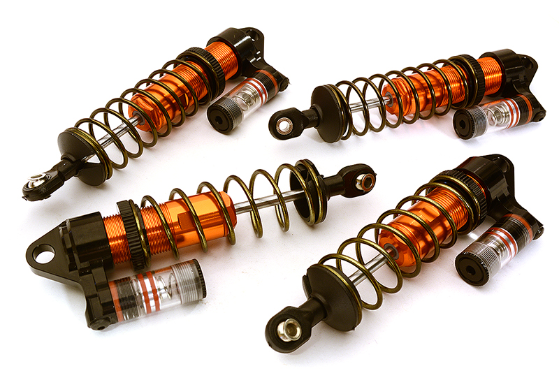 C28801ORANGE Adjustable Piggyback Shock Absorber Set in Orange for Traxxas Bandit 1/10 Scale - Image 1