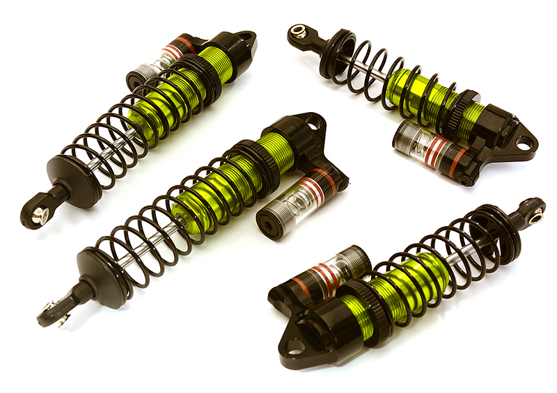 C28802GREEN Piggyback Shock Set (4) for Traxxas 1/10 Slash 2WD & Nitro Slash 3760A 3762A - Image 1