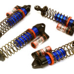 Blue Billet Machined Piggyback Shock Set for Traxxas 1/10 Slash 4X4 (4 pcs)