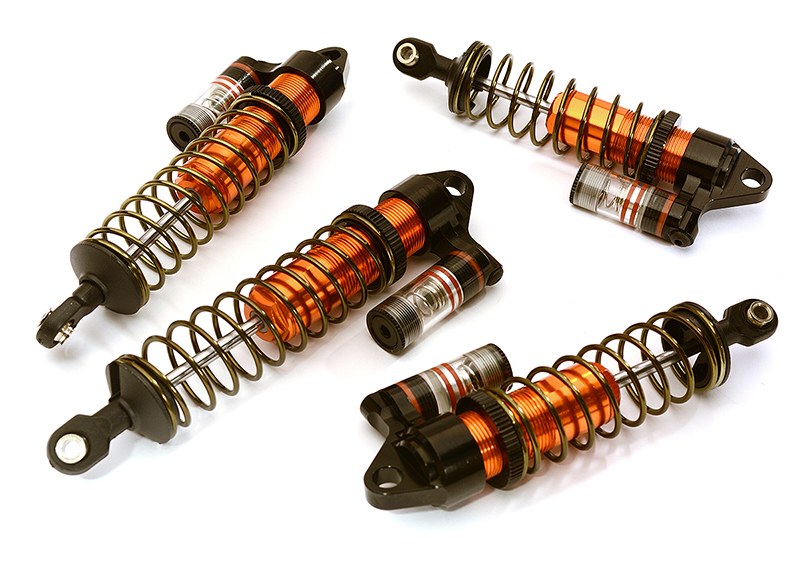 C28804ORANGE Piggyback Shock Set (4) for Traxxas 1/10 Stampede 2WD & Bigfoot 3760A 3762A - Image 1
