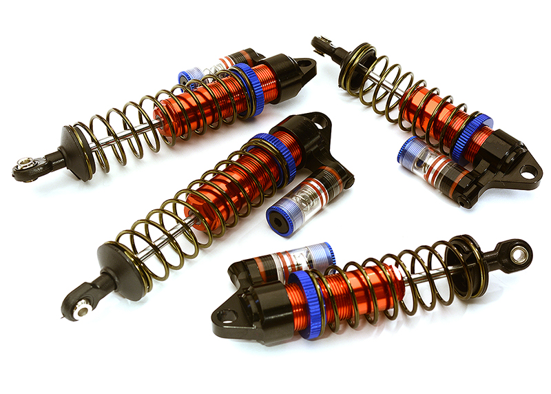 C28804RED Piggyback Shock Set (4) for Traxxas 1/10 Stampede 2WD & Bigfoot 3760A 3762A - Image 1