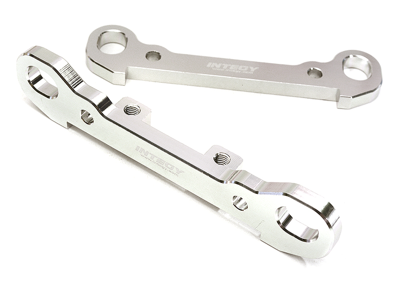 C28817SILVER Billet Machined Rear Hinge Pin Braces (2) for Losi 1/5 Desert Buggy XL-E & 2.0 - Image 1