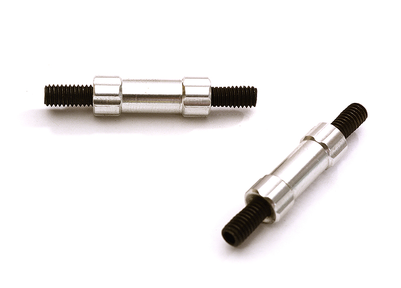 C28872SILVER Billet Machined 20mm Aluminum Linkages (2) M4 Threaded for 1/10 Scale Crawler - Image 1