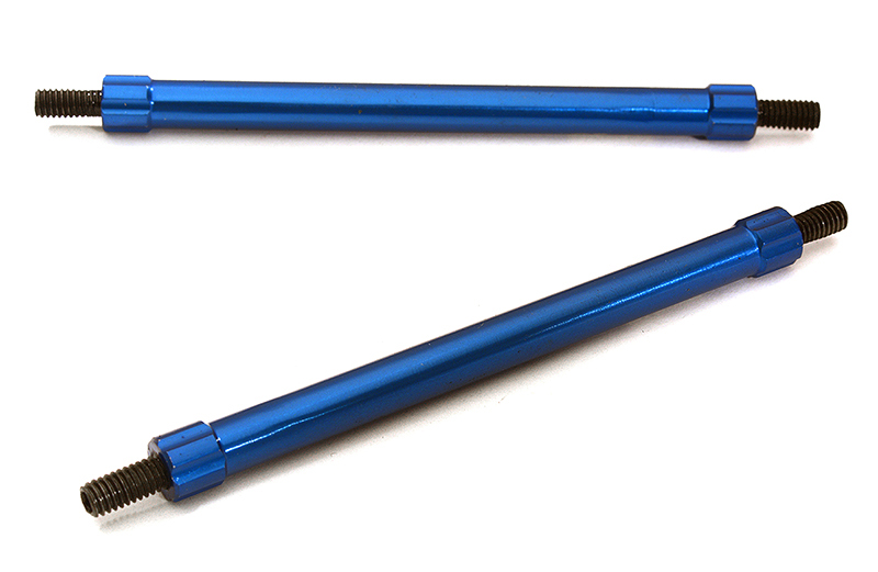 C28885BLUE Billet Machined 85mm Aluminum Linkages (2) M4 Threaded for 1/10 Scale Crawler - Image 1