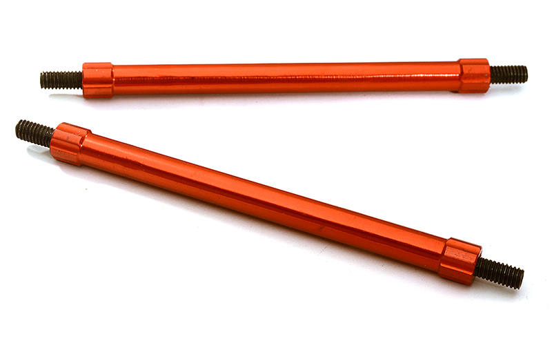 C28885RED Billet Machined 85mm Aluminum Linkages (2) M4 Threaded for 1/10 Scale Crawler - Image 1