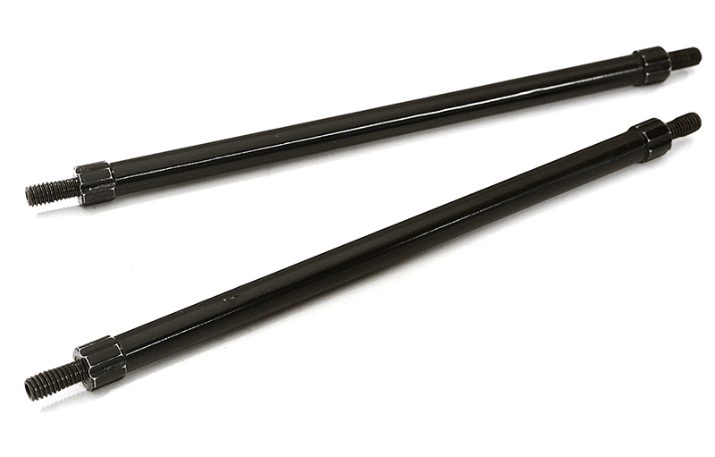 C28888BLACK Billet Machined 100mm Aluminum Linkages (2) M4 Threaded for 1/10 Scale Crawler - Image 1