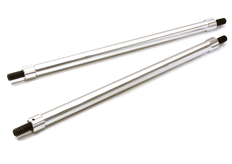 C28890SILVER Billet Machined 110mm Aluminum Linkages (2) M4 Threaded for 1/10 Scale Crawler - Image 1