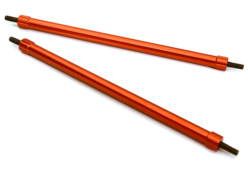 C28899RED Billet Machined 130mm Aluminum Linkages (2) M3 Threaded for 1/10 Scale Crawler - Image 1