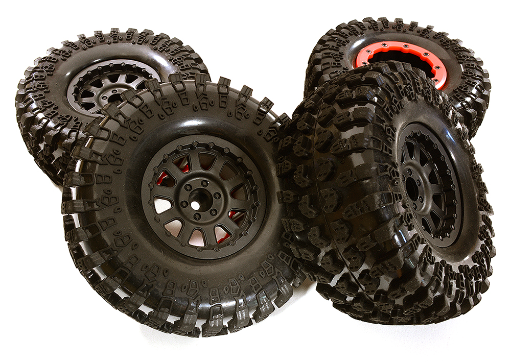 C28945 10 Spoke Type 2.2 Size Wheel & Tire Set (4) for 1/10 Off-Road O.D.128mm - Image 1