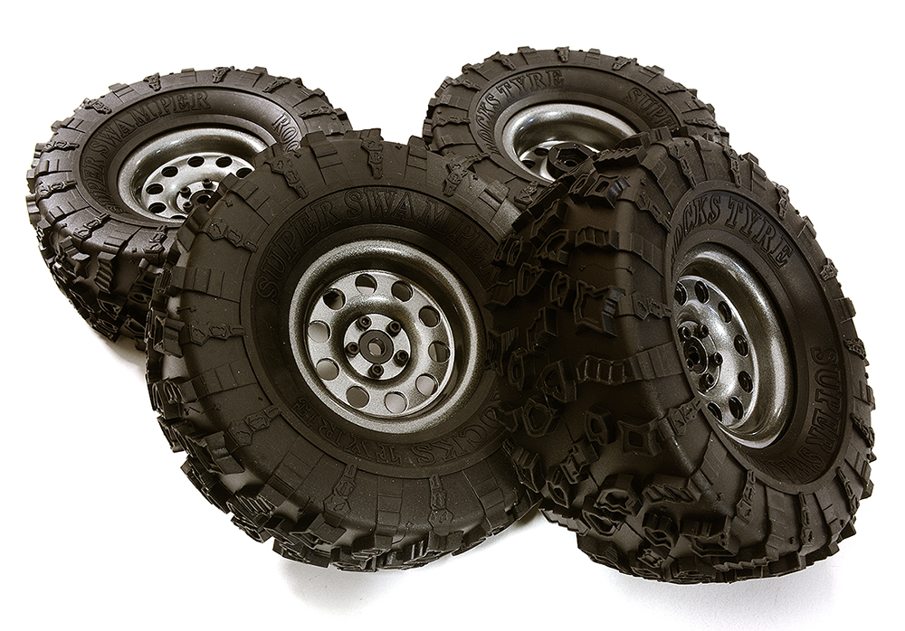 C28950 Metal Alloy 2.2 Size Wheel & Tire Set (4) for 1/10 Off-Road O.D. 131mm - Image 1