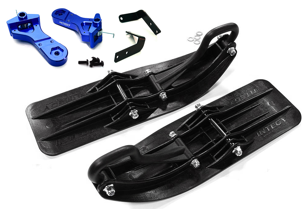 C29018BLUE Blue Front Sled Ski Attachment Set for Arrma 1/10 Granite Voltage 2WD Mega Truck - Image 1