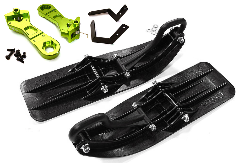C29019GREEN Front Sled Ski Attachment Set for Arrma 1/8 Kraton 6S BLX (for RWD Operation) - Image 1