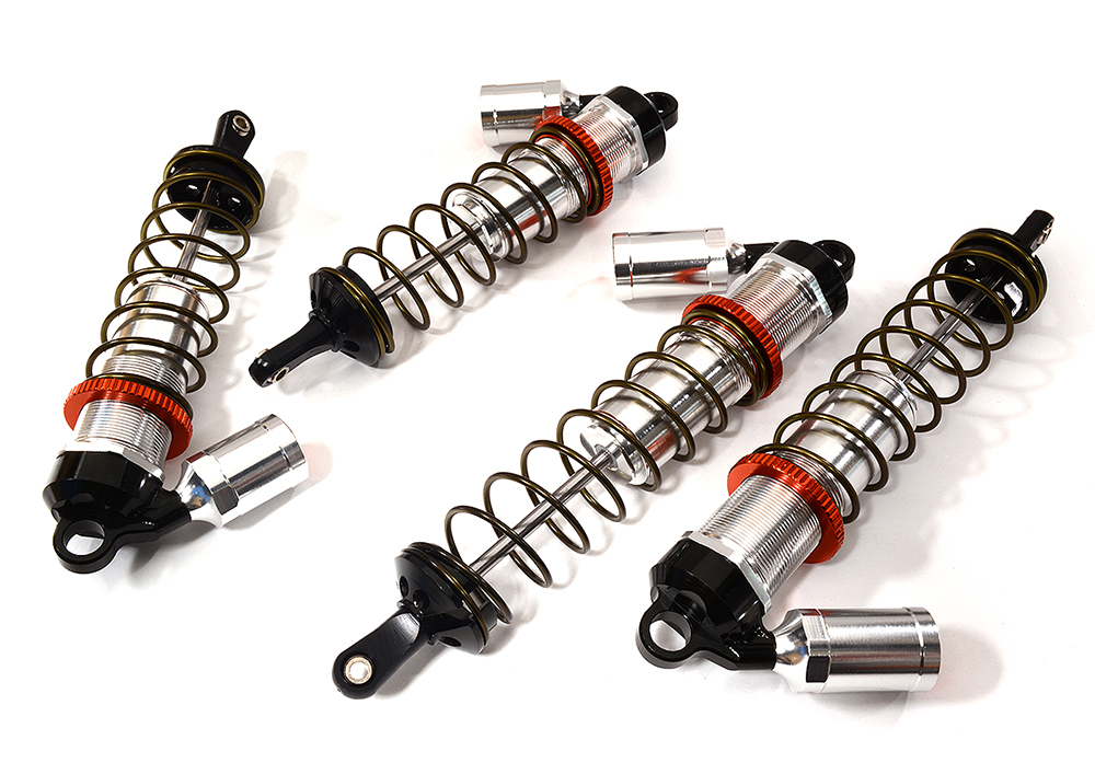 C29089SILVER Machined Piggyback Shock Set for Arrma 1/8 Kraton 6S BLX ARA330621 ARA330622 - Image 1