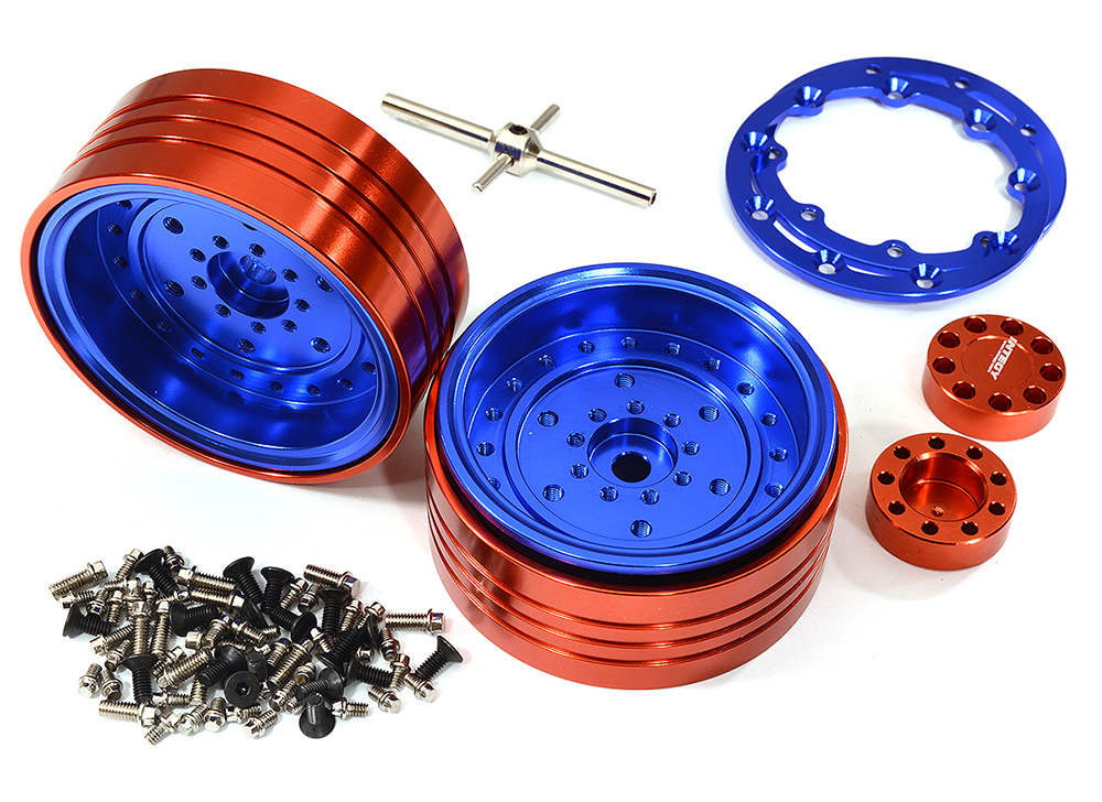 C29151BLUE Billet Machined Alloy Beadlock Wheels for Element RC 1/10 Scale Enduro Sendero - Image 1