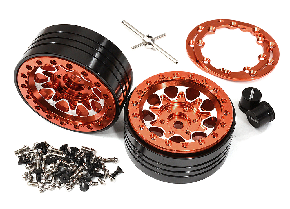 C29152RED Billet Machined Alloy Beadlock Wheels for Element RC 1/10 Scale Enduro Sendero - Image 1