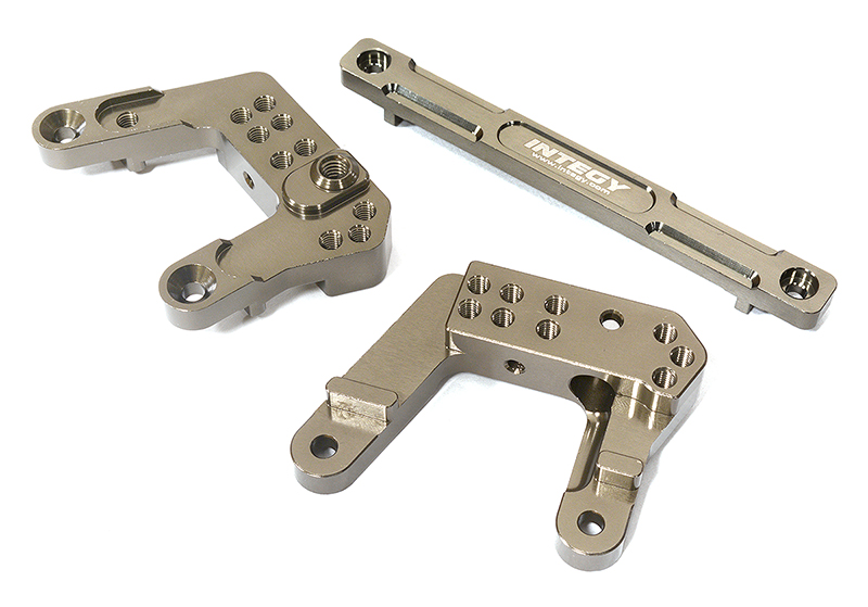 C29323GREY Billet Machined Grey Rear Shock Mounts for Element RC 1/10 Scale Enduro Sendero - Image 1
