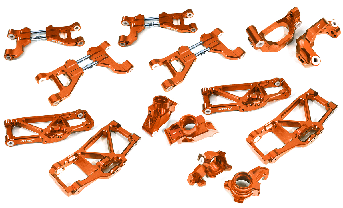 C29368ORANGE Billet Machined Suspension Kit for Traxxas 1/10 Maxx 4S Truck - Image 1