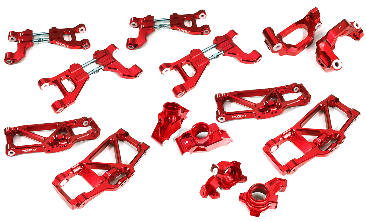 C29368RED Billet Machined Suspension Kit for Traxxas 1/10 Maxx 4S Truck - Image 1