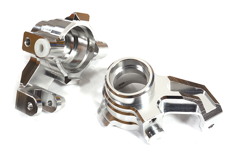 C29372SILVER Billet Machined Steering Knuckles for Traxxas 1/10 Maxx 4S Truck 8937 - Image 1