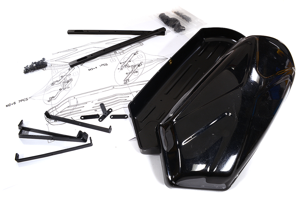 C29384 Realistic Plastic Cargo Carrier Roof Box 248x98x55mm for 1/10 Scale Crawlers - Image 1