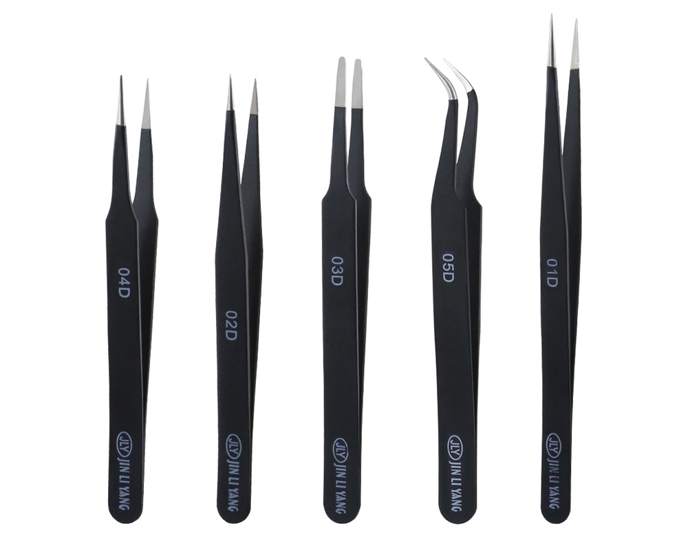 C29421 Precision Model Craft 5pcs Stainless Tweezers Set - Image 1