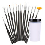 15pcs Assorted Model Paint Brush Set with Wash Container