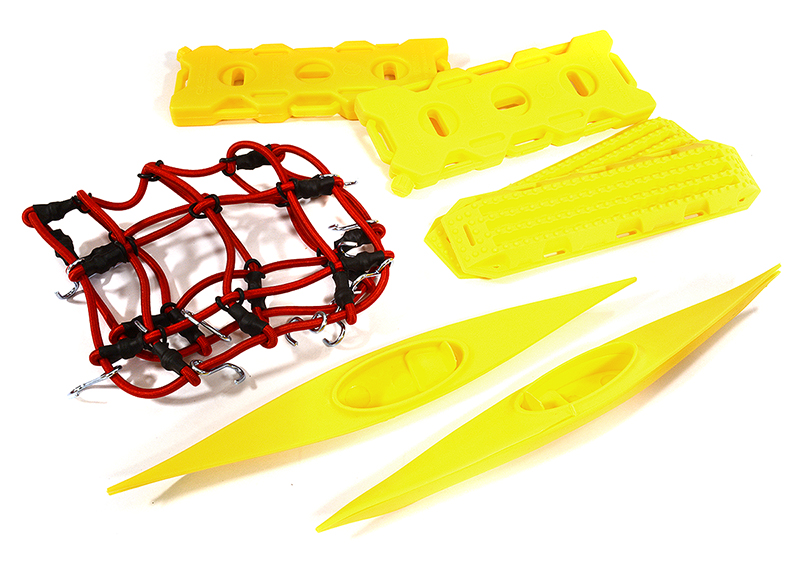 C29439YELLOWRED Realistic Model 1/10 Scale Accessories Set for Off-Road Crawler - Image 1
