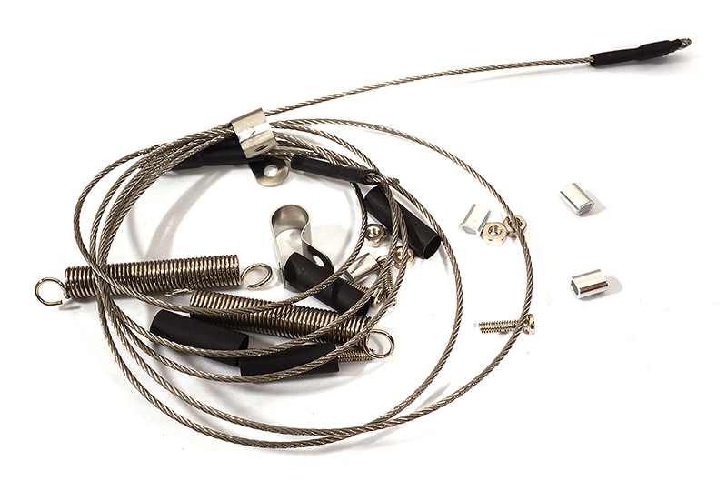 C29504 Realistic 1/10 Scale Steel Cable, Mount & Spring Set for Off-Road R/C Crawler - Image 1