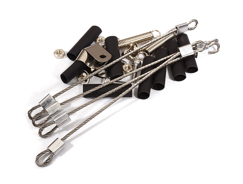 C29505 Realistic 1/10 Scale Steel Cable & Mount Set for Off-Road R/C Crawler - Image 1