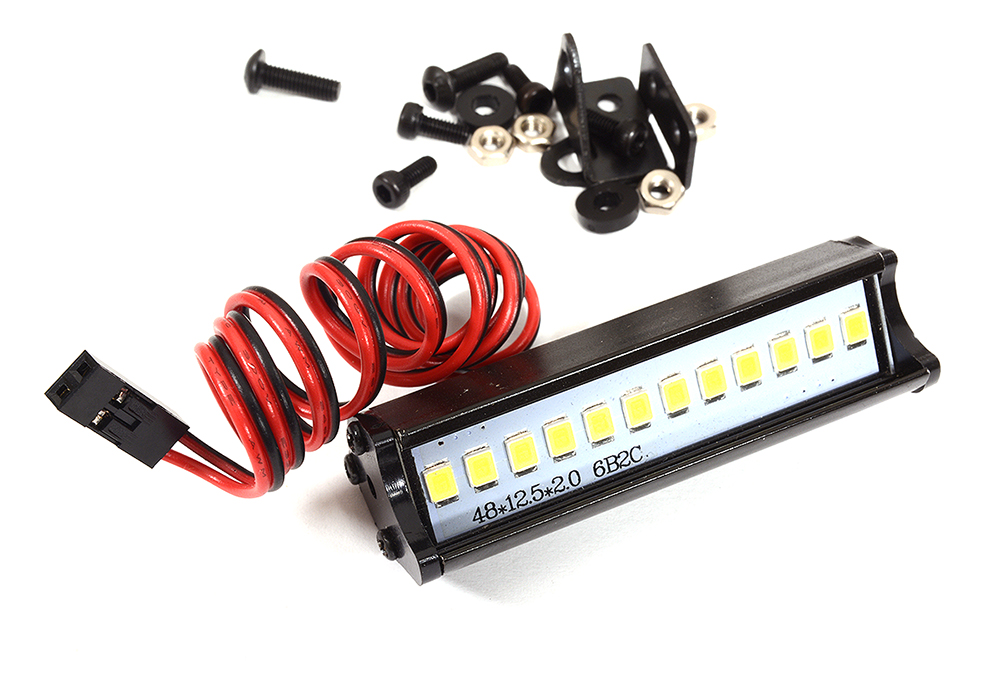 C29527 Realistic Roof Top LED (12) Light Bar for 1/10 Scale Off-Road Crawler 56mm Wide - Image 1